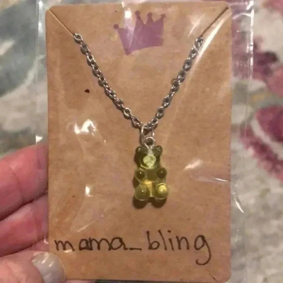 Mama Bling Other - Green Gummy Bear Necklace NWT